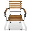 Folding Patio Chairs 2 pcs Steel and Solid Wood Acacia
