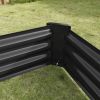 Black Metal Outdoor Raised Planter (6 x 3 x 1 ft)