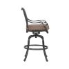 Patio Outdoor Aluminum Bar Stool With Cushion, Set of 2, Dupione Brown