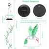 Solar-Powered Hummingbird Wind Chimes 6 LED Color-Changing Lamps For Decor