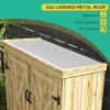Wooden Garden Shed With Waterproof Metal Roof 3 Shelves & Lockable Door