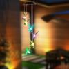 Solar-Powered Hummingbird Wind Chimes 6 LED Color-Changing Lamps For Decor