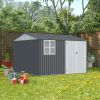 8 x 10Ft Outdoor Shed With Sloped Roof Lockable Double Doors & 6 Vents
