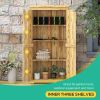 Wooden Garden Shed With Waterproof Metal Roof 3 Shelves & Lockable Door