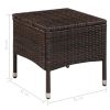 3 Piece Bistro Set Poly Rattan Brown