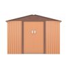 9.1' x 10.5' Outdoor Garden Metal Storage Shed With Sliding Doors & Vents Coffee