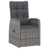 7 Piece Poly Rattan Gray Patio Dining Set With Cushions