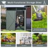 5Ft x 3Ft Gray Outdoor Metal Storage Shed With Transparent plate