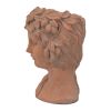 Brown Head Bust Cement Outdoor Patio Planter