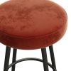Rust Velvet Bar Stool - Modern Glam Kitchen Island Seating