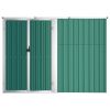 Garden Tool Shed Green 88.6"x 35"x 63.4" Galvanized Steel