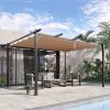 Outsunny 10' x 13' Aluminum Patio Pergola with Retractable Pergola Canopy, Backyard Shade Shelter for Porch, Outdoor Party, Garden, Grill Gazebo