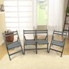 Furniture Slatted Wood Folding Special Event Chair - Gray; Set of 4; FOLDING CHAIR; FOLDABLE STYLE