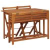 Solid Acacia Wood Balcony Dining Set: Planter Table & 2 Bistro Chairs