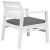 3 Piece Garden Lounge Set Plastic White
