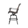 Set Of 2 Patio Outdoor Aluminum Sling Swivel Bar Stools