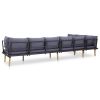 7 Piece Acacia Wood Patio Lounge Set With Cushions