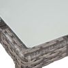 5 Piece Outdoor Dining Set with Cushions Poly Rattan Gray