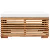 Garden Table and Footrest Set & Cream Cushion Solid Teak Wood