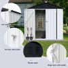 Outdoor Storage Shed 4FT x 6FT Apex Roof White-Black