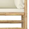 11 Piece Bamboo Lounge Set With Cream Cushions