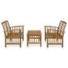 3 Piece Garden Lounge Set Solid Acacia Wood