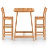 3 Piece Patio Bar Set Solid Acacia Wood