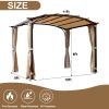 Patio Pergola 9 x 11ft Arched Gazebo with Waterproof Sun Shade Shelter Awning Steel Frame Grape Gazebo for Garden Backyard