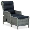 3 Piece Garden Lounge Set with Cushions Poly Rattan Light Gray