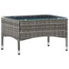 2 Piece Garden Lounge Set with Cushion Poly Rattan Gray