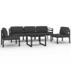 6 Piece Aluminum Patio Lounge Set With Cushions