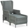3 Piece Garden Lounge Set with Cushions Poly Rattan Light Gray