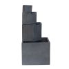 Grey Cement 4 Tier Block Outdoor Garden Water Fountain