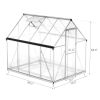 6 x 8 Ft Polycarbonate Greenhouse With Vent Window, Hinged Door & Rain Gutter