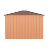 9.1' x 10.5' Outdoor Garden Metal Storage Shed With Sliding Doors & Vents Coffee