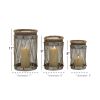 DecMode Set Of 3 Silver Metal Decorative Candle Lanterns