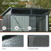 5Ft x 3Ft Gray Outdoor Metal Storage Shed With Transparent plate