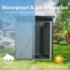 5Ft x 3Ft Gray Outdoor Metal Storage Shed With Transparent plate