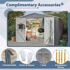 10 x 8 Ft Grey Metal Outdoor Storage Shed With Lockable Doors