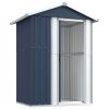 Garden Shed Anthracite 49.6"x 38.4"x 69.7" Galvanized Steel