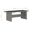 7 Piece Poly Rattan Gray Patio Dining Set With Cushions