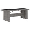 7 Piece Poly Rattan Gray Patio Dining Set With Cushions