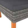 Corner Sofas 2 pcs Poly Rattan and Solid Eucalyptus Wood
