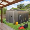 8 x 10 Ft Outdoor Metal Storage Shed Grey