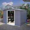 8 x 6 Ft Outdoor Metal Shed With Sliding Doors & Air Vent