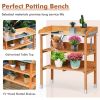 Wooden Garden Potting Bench Workstation With Hooks