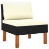 10 Piece Black Rattan Lounge Set With Cushions