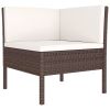 13 Piece Brown Rattan Patio Lounge Set With Cushions