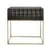 METAL, S/2 20/24" SQUARE PLANTERS, BLACK/GOLD