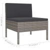 14 Piece Gray Rattan Patio Lounge Set With Cushions